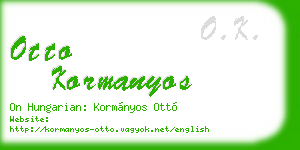 otto kormanyos business card